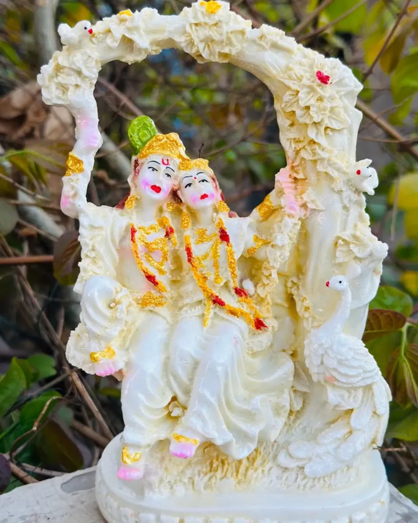 Radhe Krishna white statue for gifts
